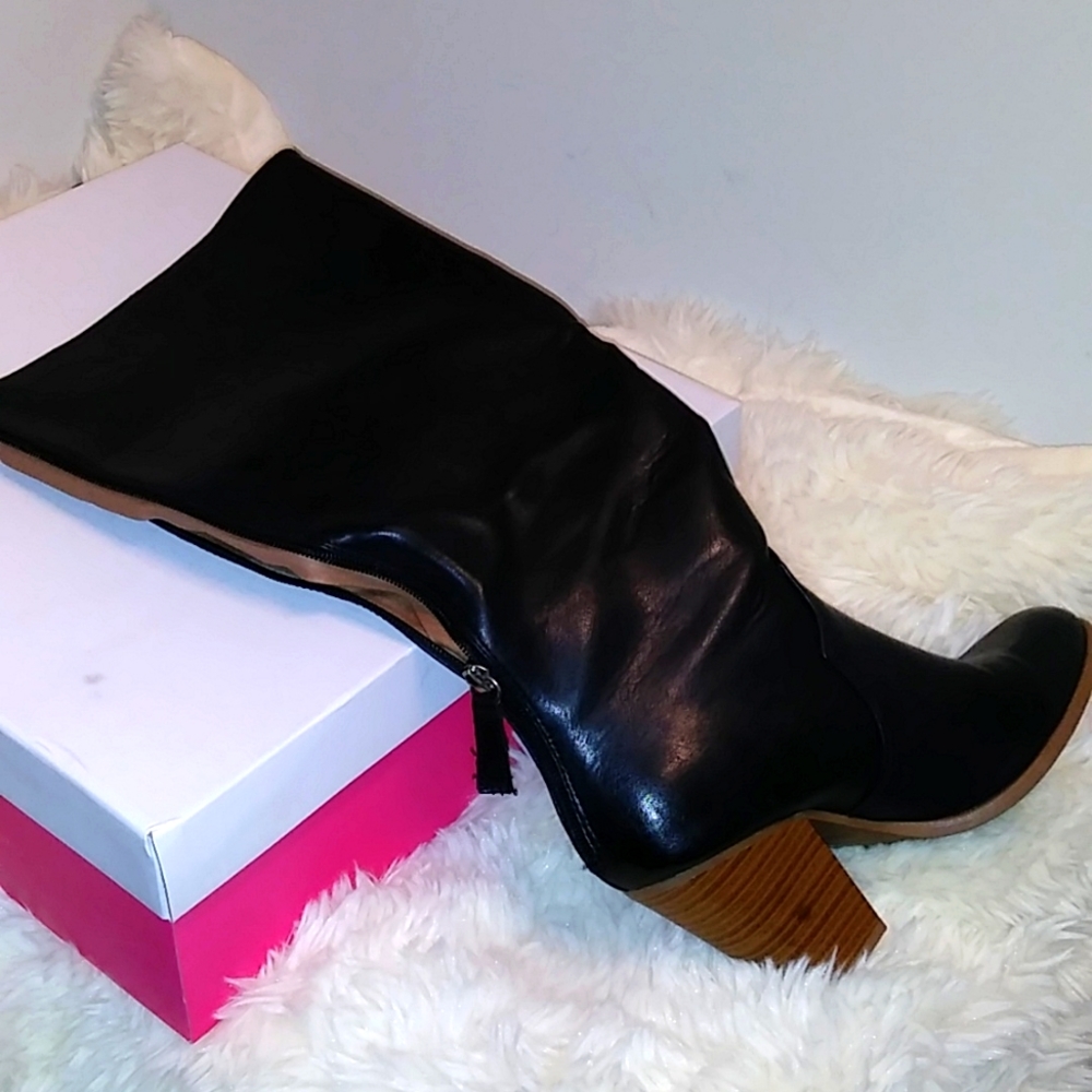 🌈Black Melita Knee High Boots Size 8W EUC🌈